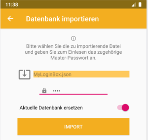 Datenbank Import