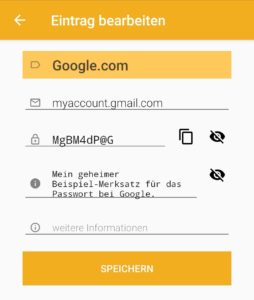 Beispiel für ein sicheres Passwort